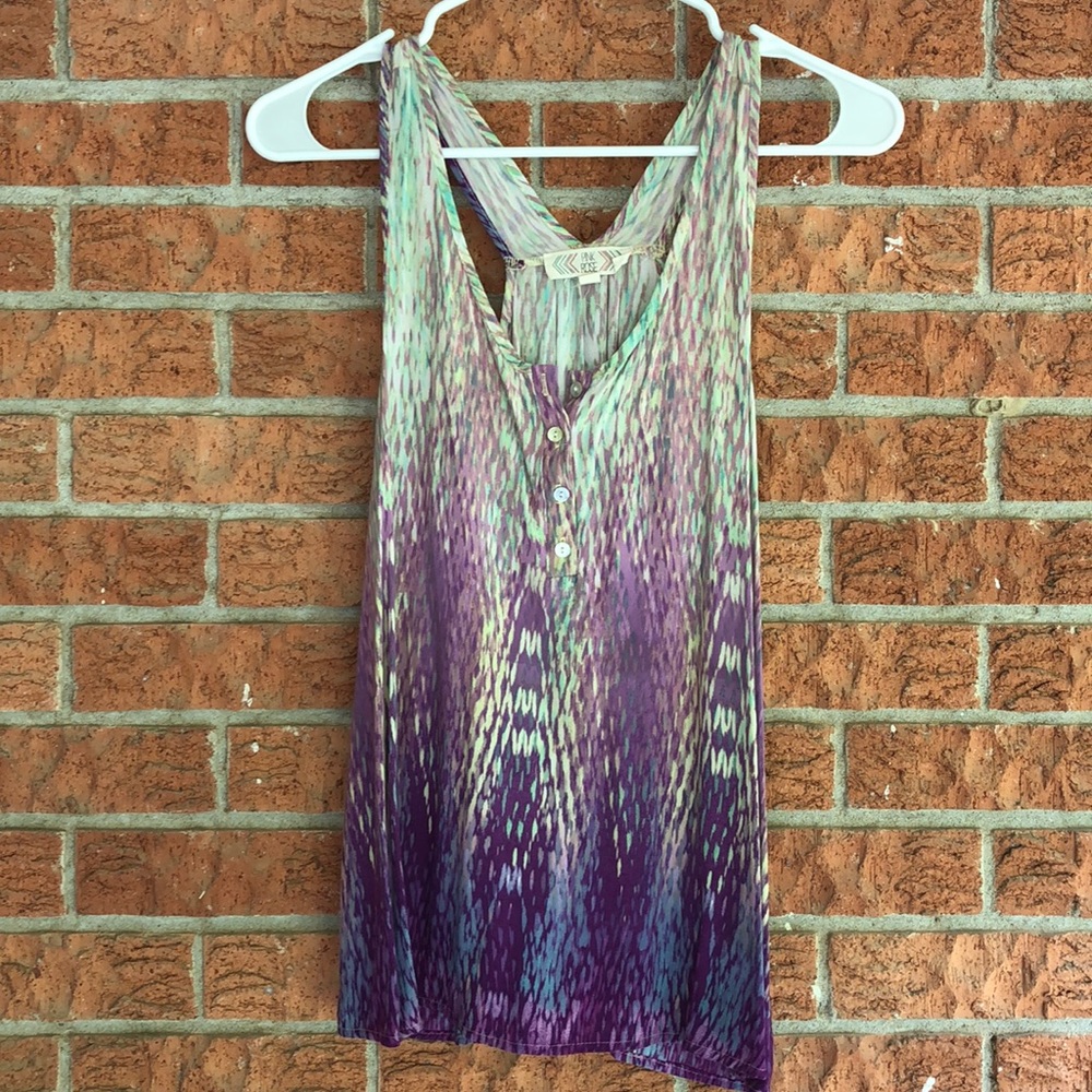 Flowy tank top purple and green